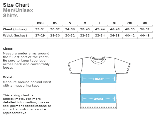 Sizing chart for 'Beef Cuts' T